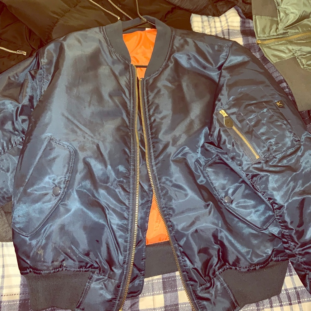Selling this navy blue bomber! $25